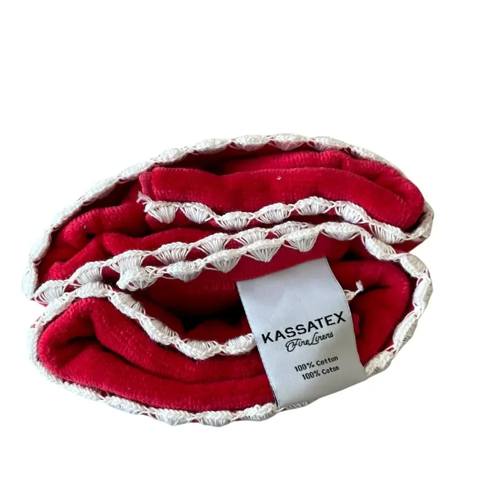 2pc Kassatex Christmas Hand Towels Embroidered Presents on Sled Red Pink NEW